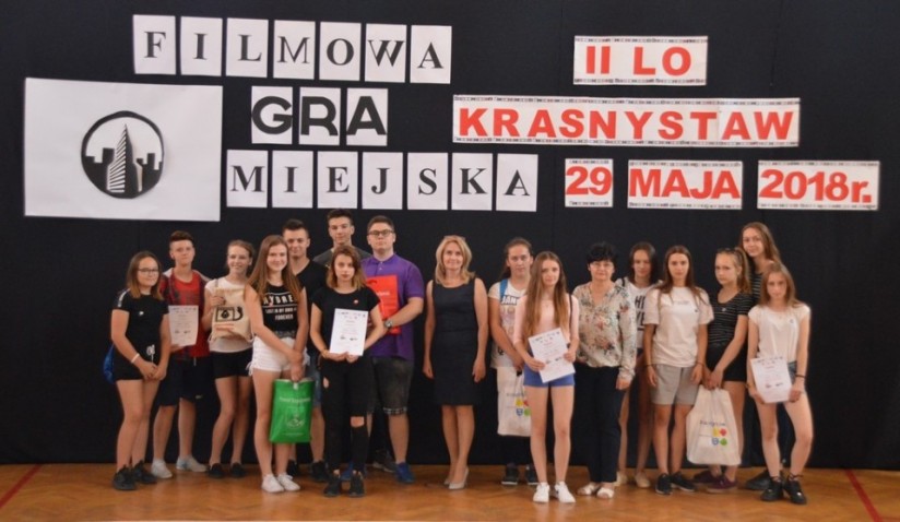 Ogólnopolska Filmowa Gra Miejska w II LO w Krasnymstawie - Kliknięcie w obrazek spowoduje wyświetlenie jego powiększenia